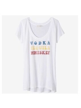 Express White Vodka Tequila Whiskey Graphic T-Shirt XS